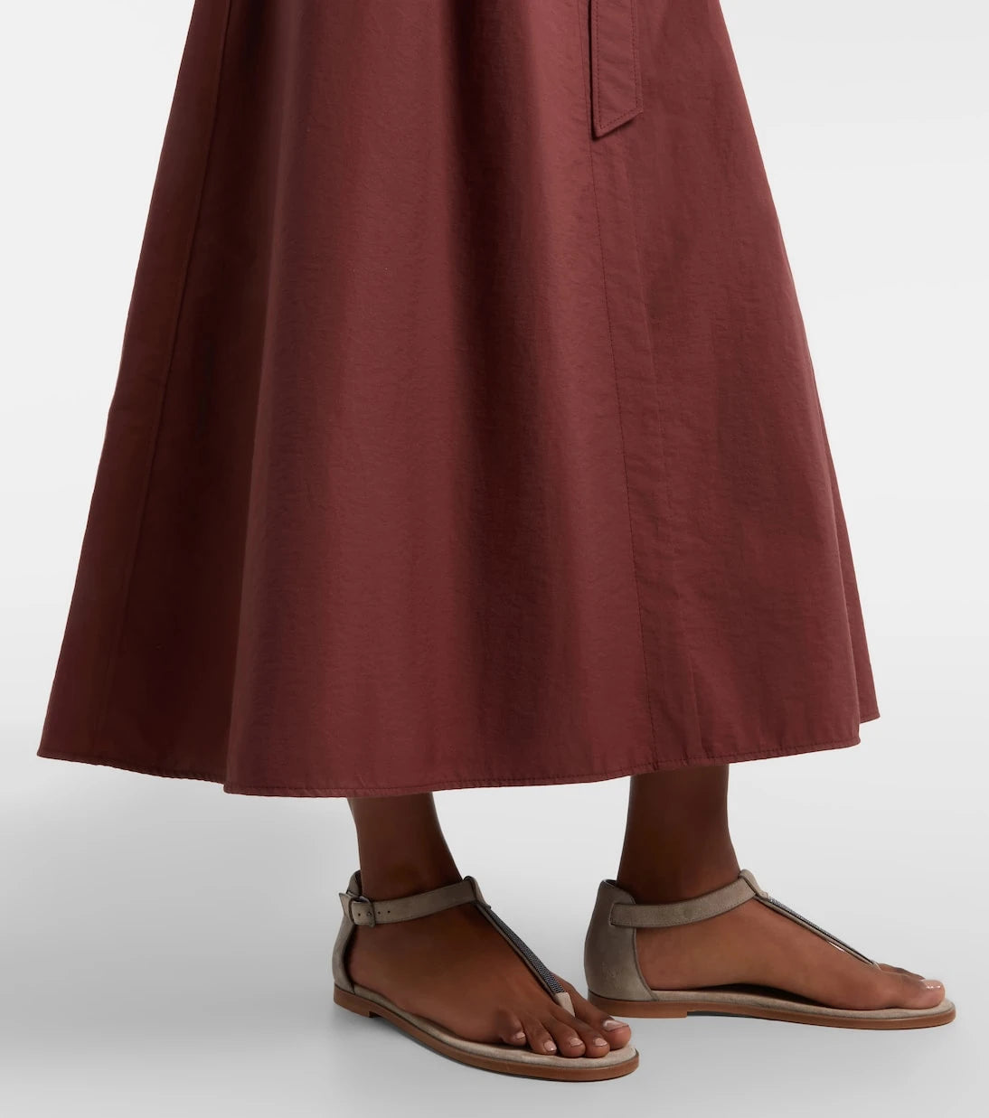 Brunello Cucinelli - Monili cotton-blend midi dress