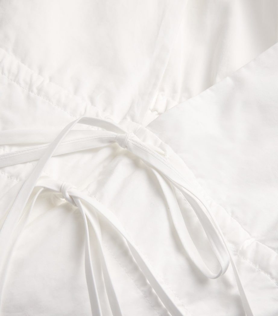 FRAME White Organic Cotton The Cinched Midi Dress