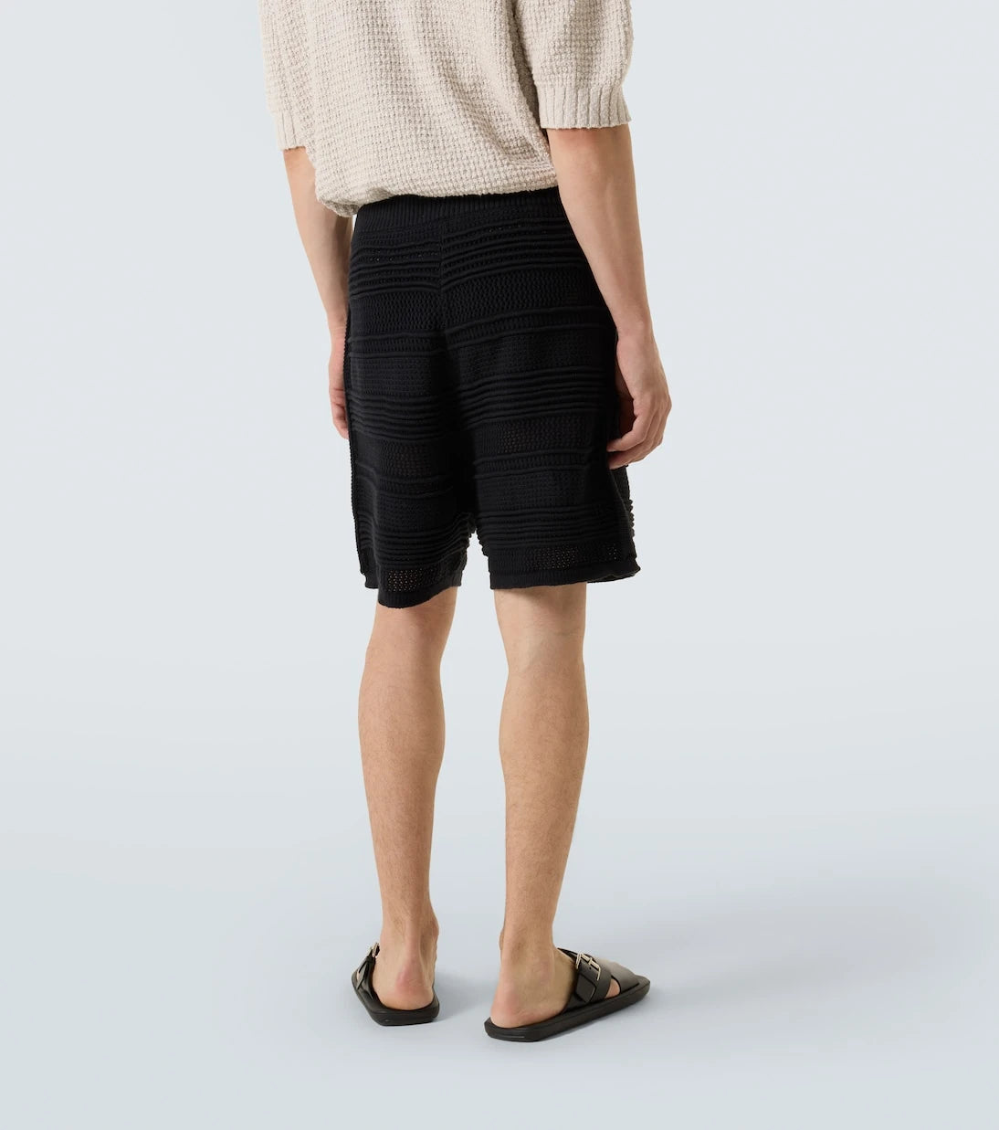 Commas - Cotton-blend crochet Bermuda shorts