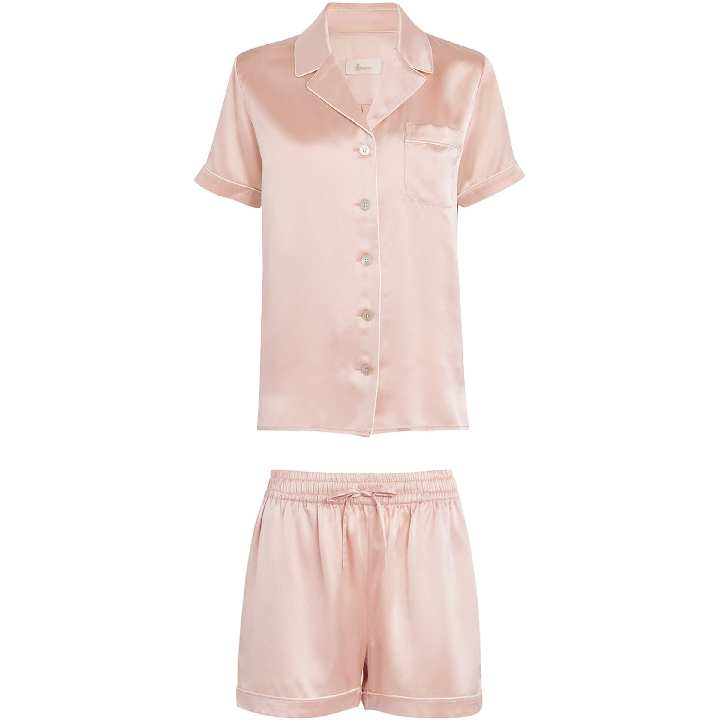 Harrods Pink Silk Short Pyjama Set