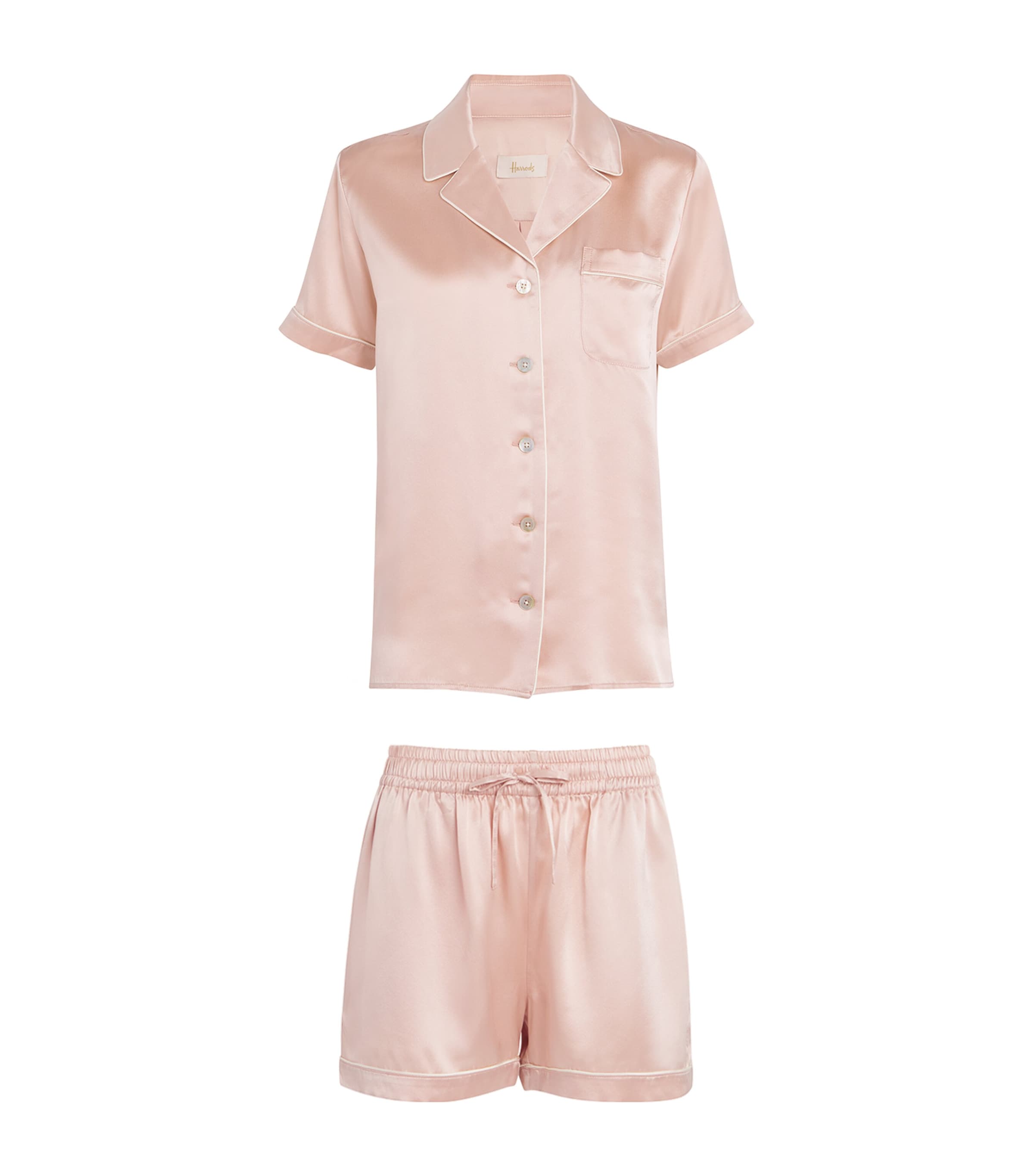 Harrods Pink Silk Short Pyjama Set