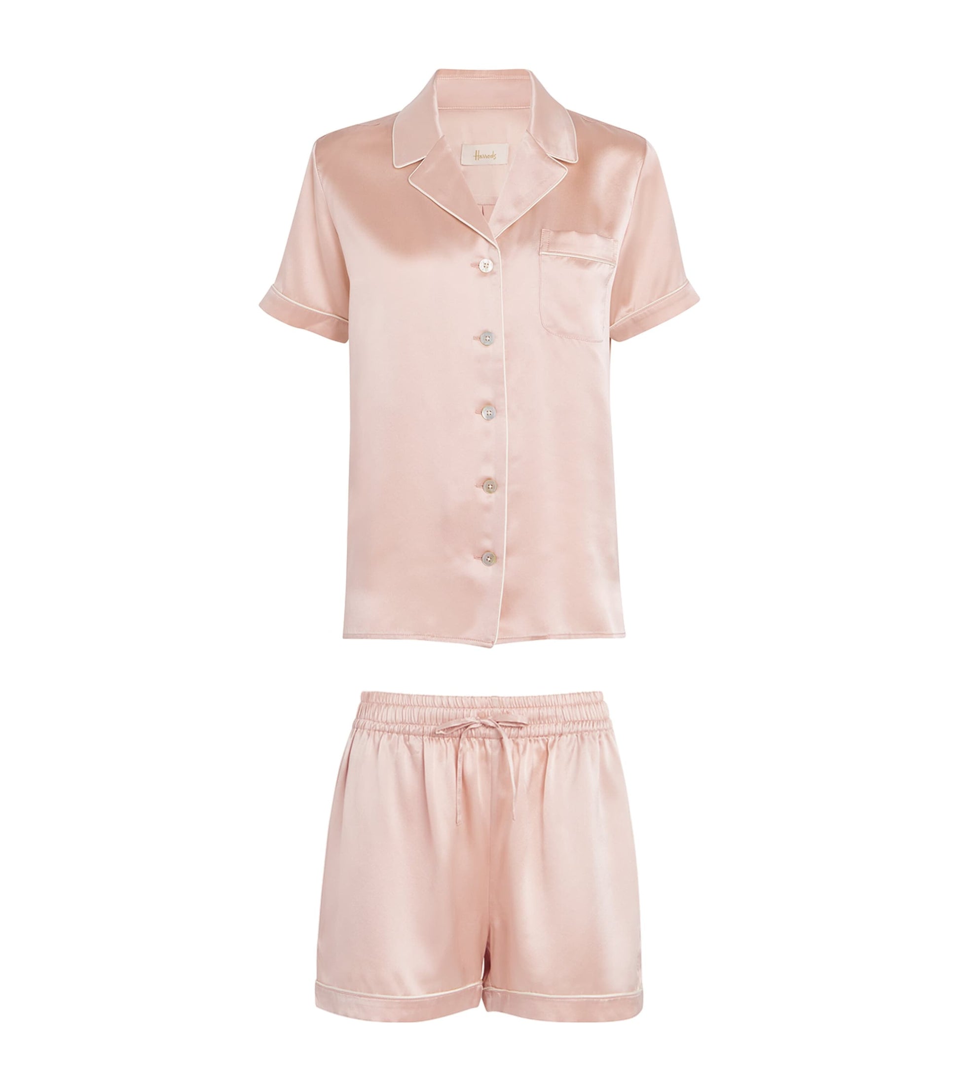 Harrods Pink Silk Short Pyjama Set
