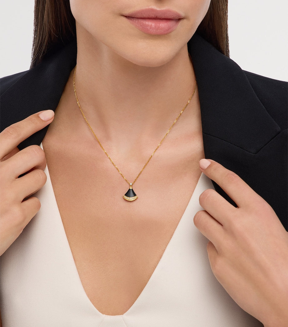 Yellow Gold, Diamond and Onyx Divas’ Dream Necklace