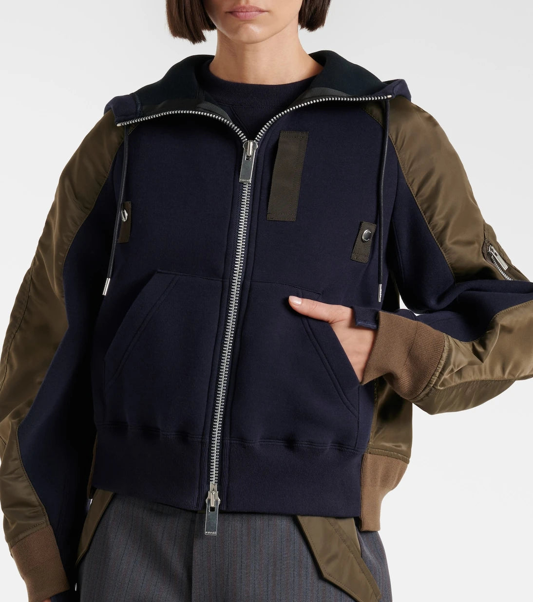 Sacai - جاكيت من مزيج القطن والتويل