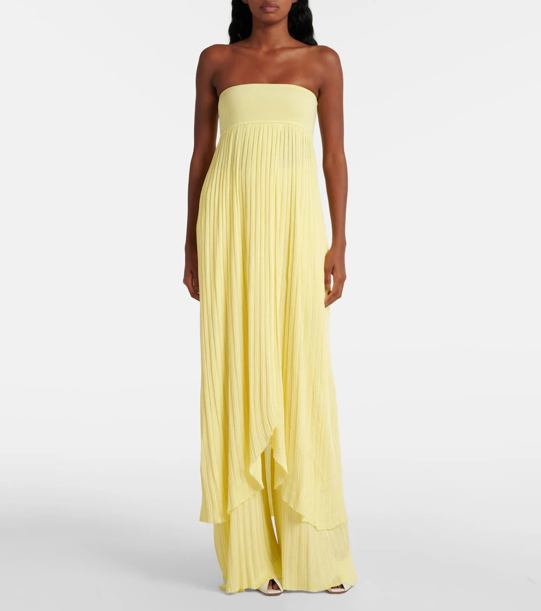 Alaïa - Pleated bustier dress