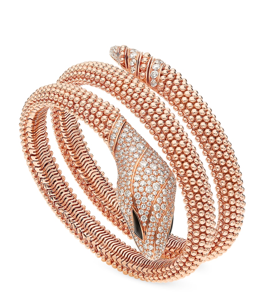 Rose Gold and Diamond Serpenti Pallini Cuff Bracelet