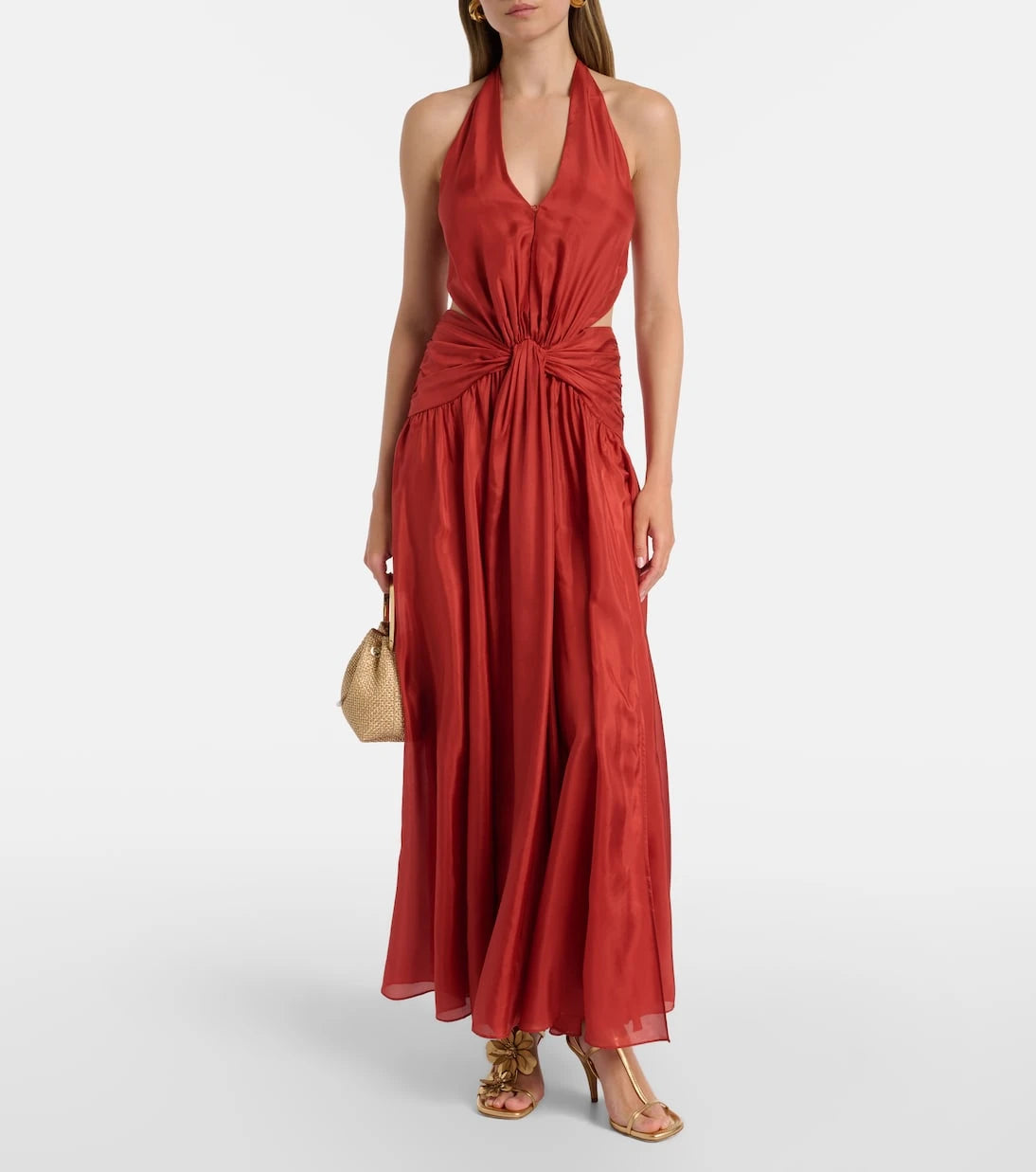 Zimmermann - Indra cutout draped silk maxi dress