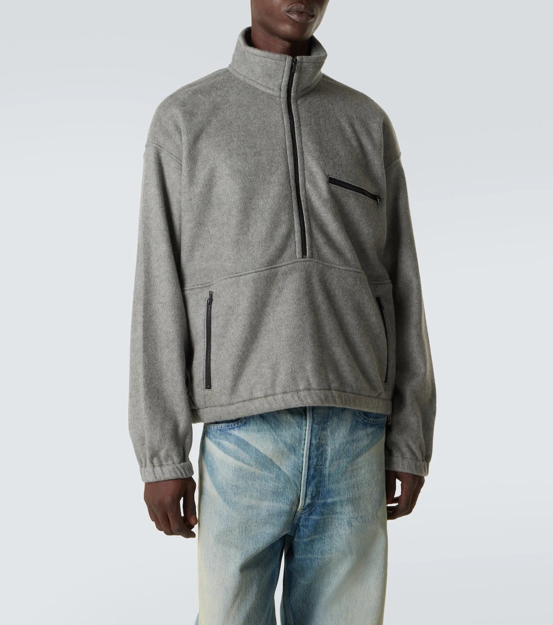 Auralee - Silk fleece half-zip sweatshirt