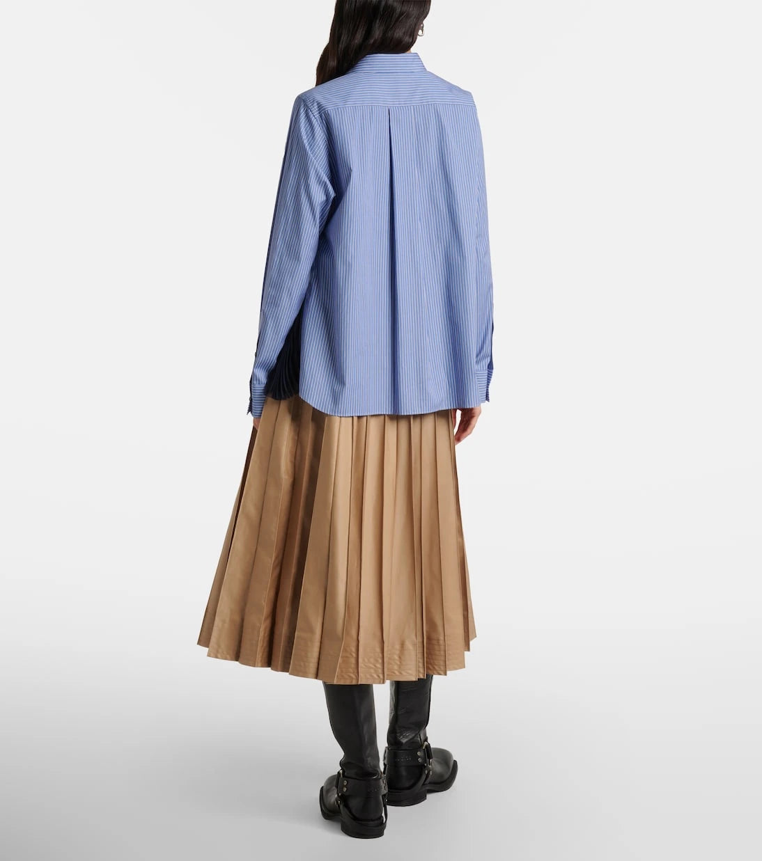 Sacai - قميص بوبلين متعدد الألواح