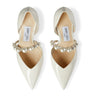 Jimmy Choo White Aurelie 85 Patent Pumps