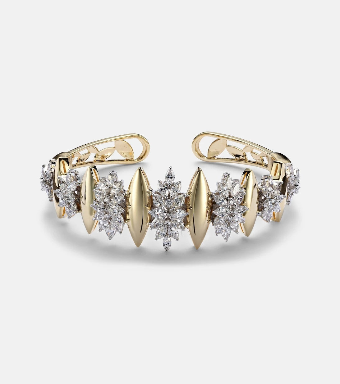 Yeprem - Golden Strada 18kt gold and white gold bangle with diamonds