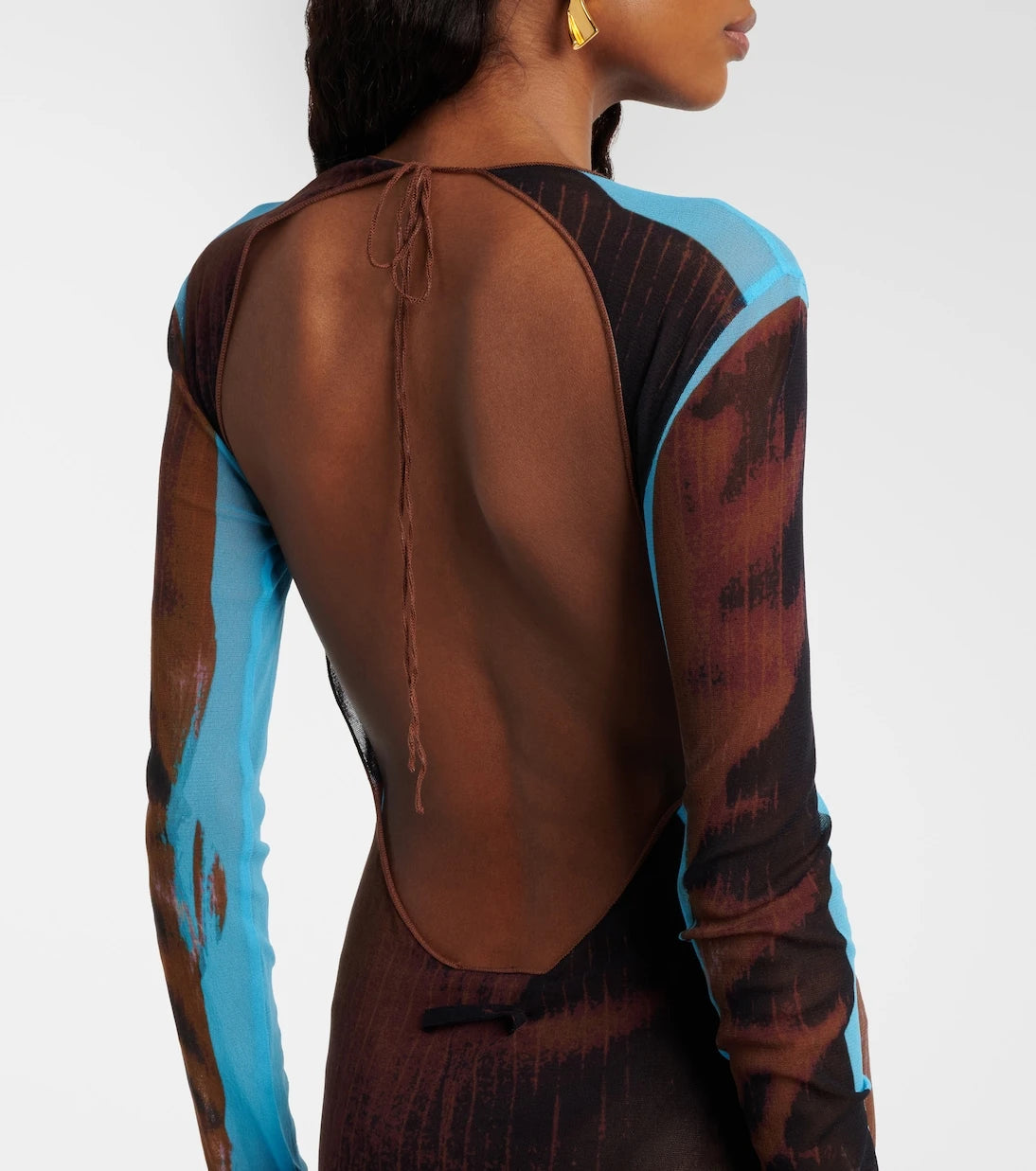 Jean Paul Gaultier - Printed sheer maxi dress