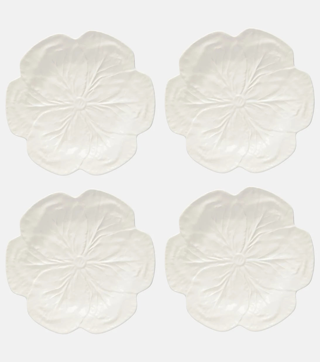 Bordallo Pinheiro - Cabbage set of 4 ceramic dinner plates