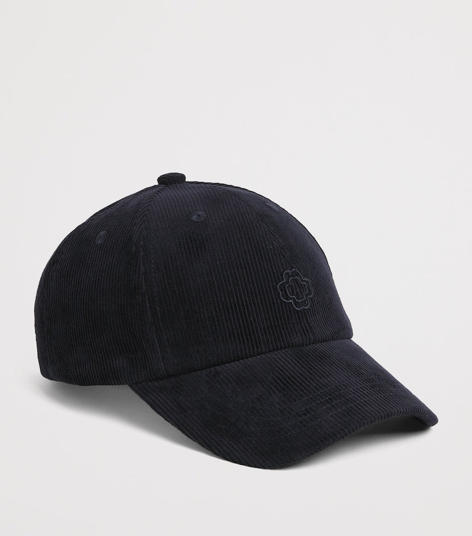 Blue Cotton-Blend Logo Cap