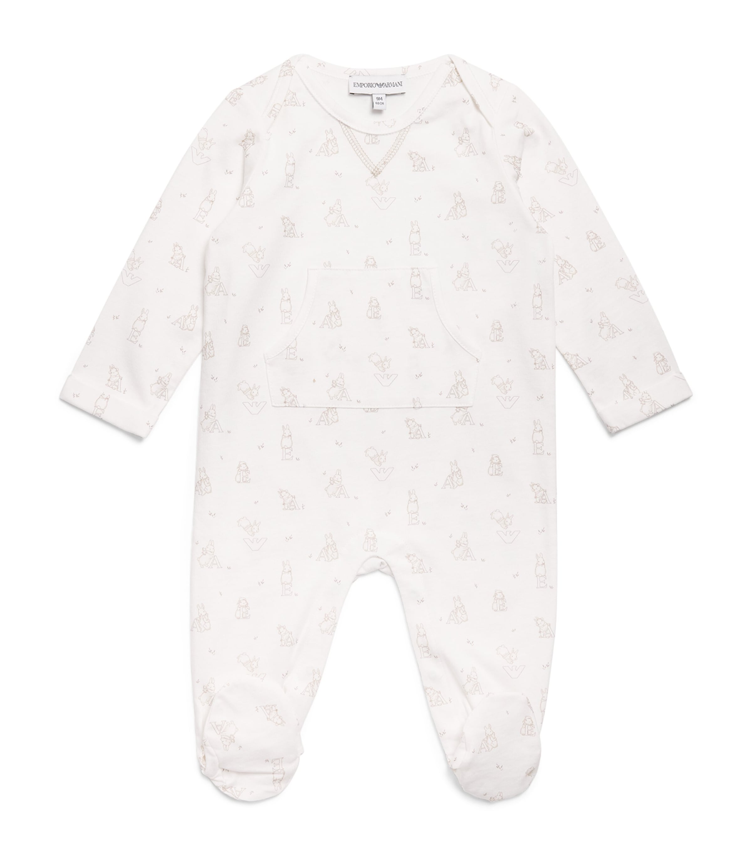 Emporio Armani Kids Cotton Bunny All-In-One (1-9 Months)