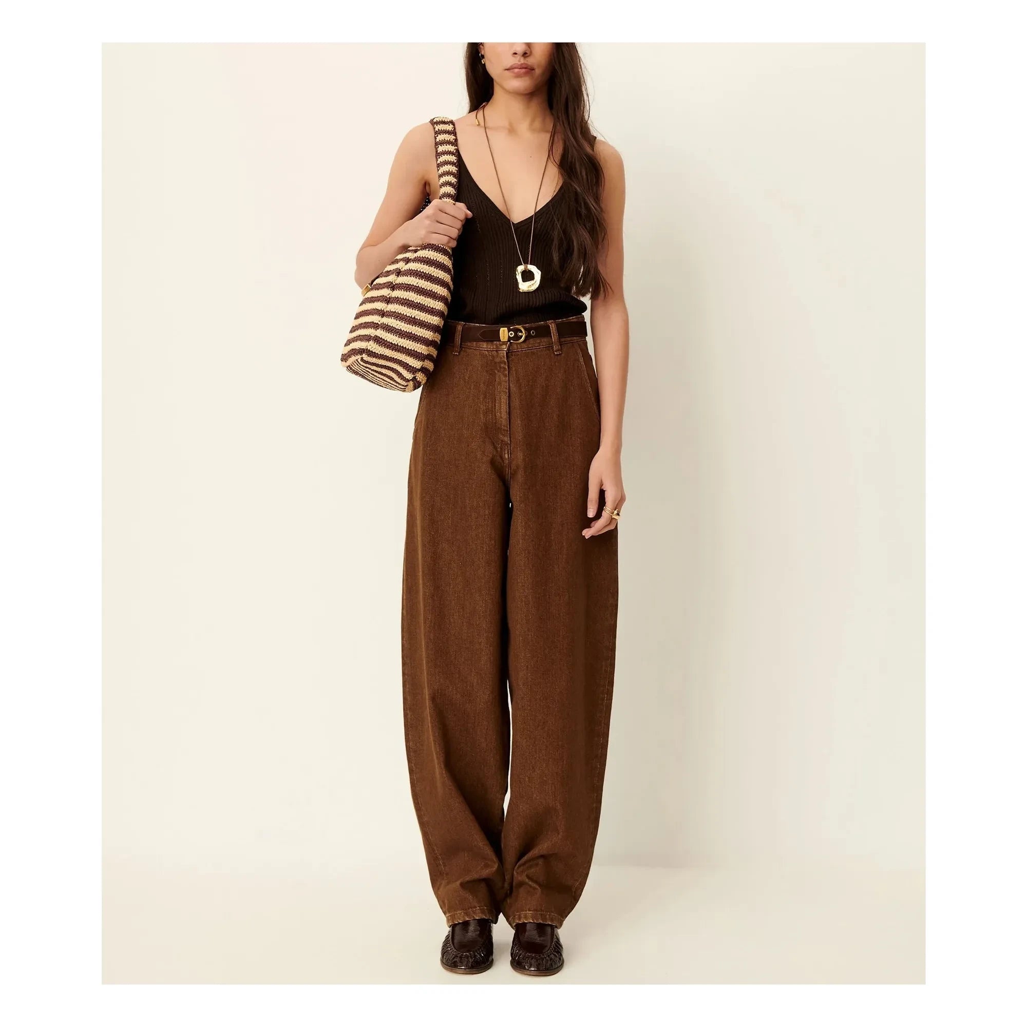 Sessùn - Attita cotton tank top | Coffee