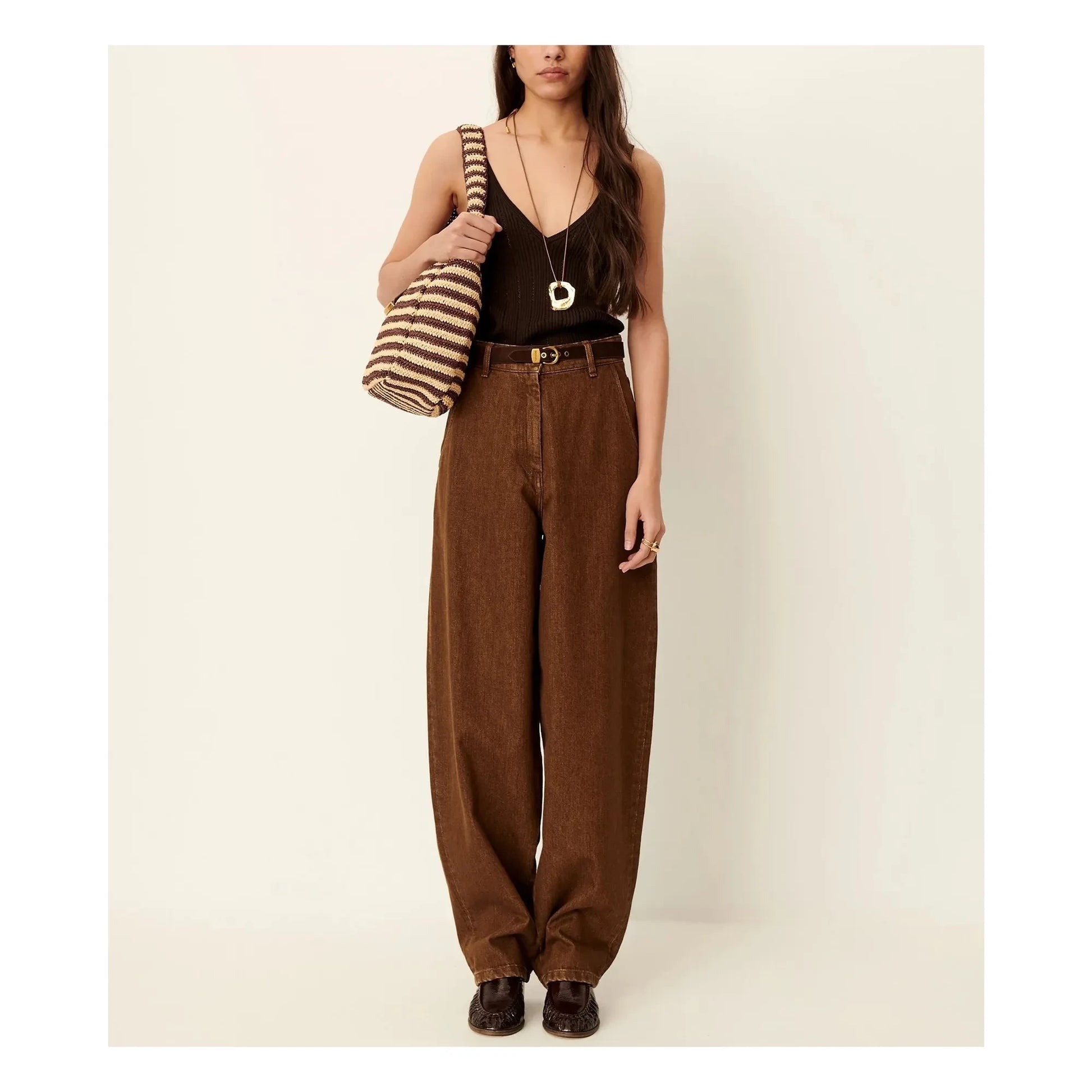 Sessùn - Attita cotton tank top | Coffee