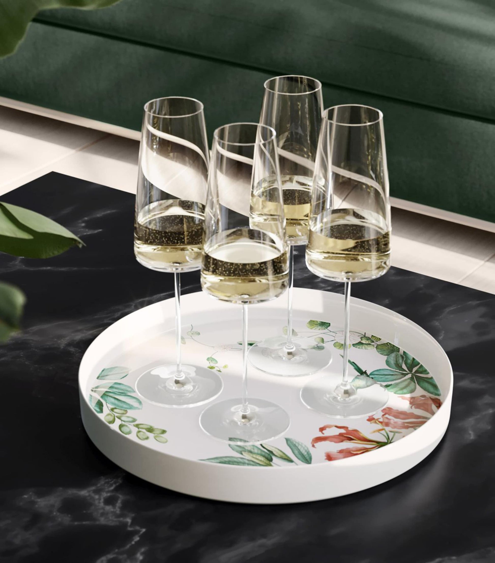 Set of 2 Crystal MetroChic Champagne Flutes (120ml)