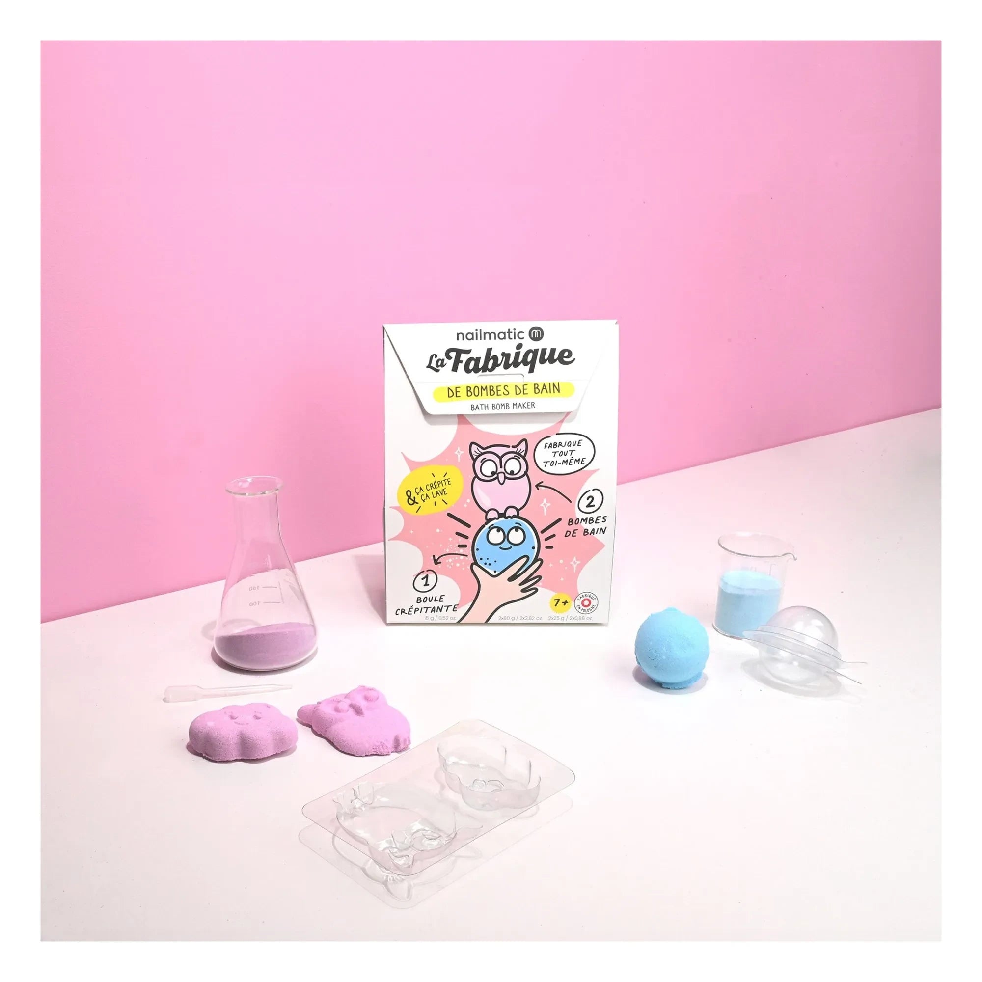 Nailmatic Kids - La Fabrique bath bomb set - 3 bombs | Pink