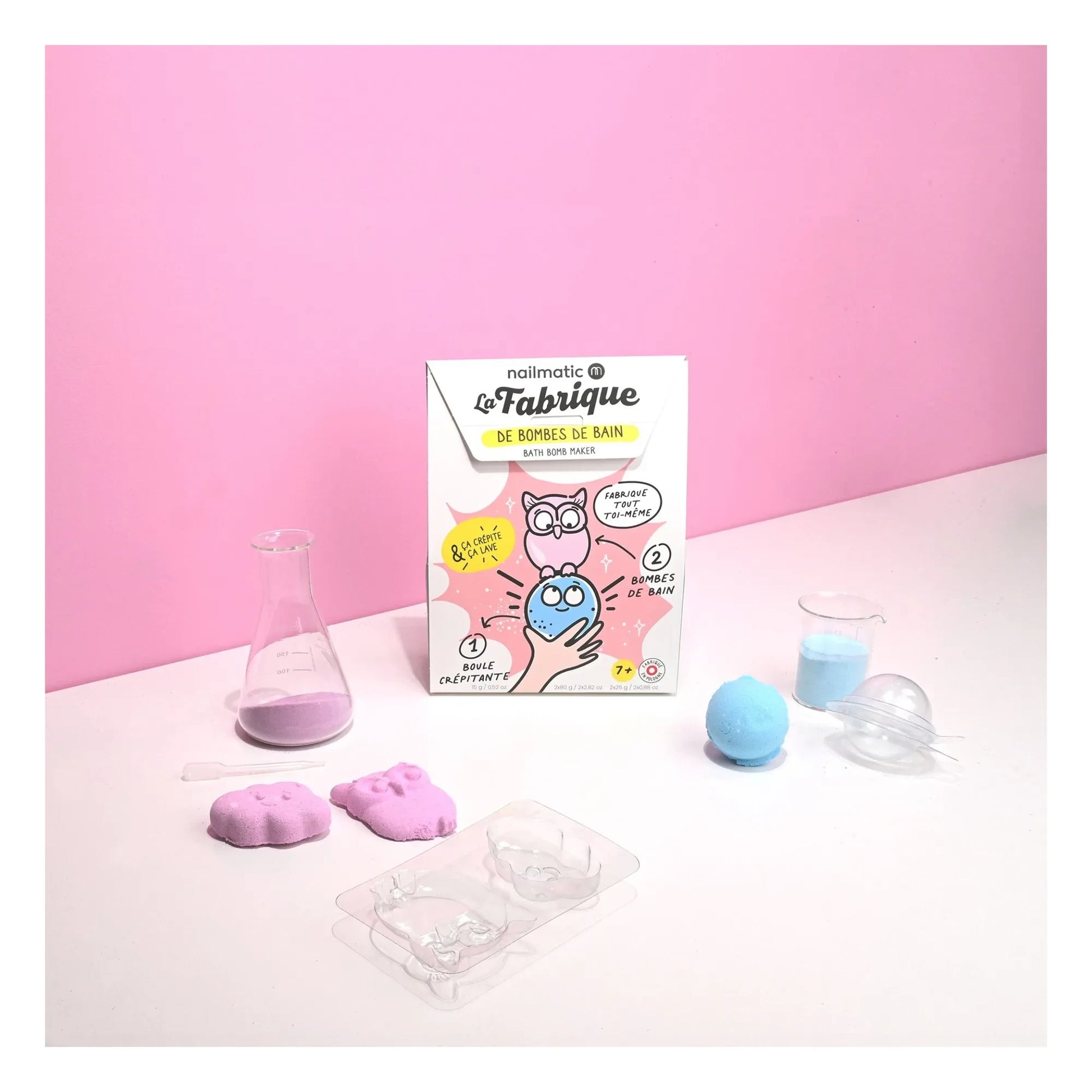 Nailmatic Kids - La Fabrique bath bomb set - 3 bombs | Pink
