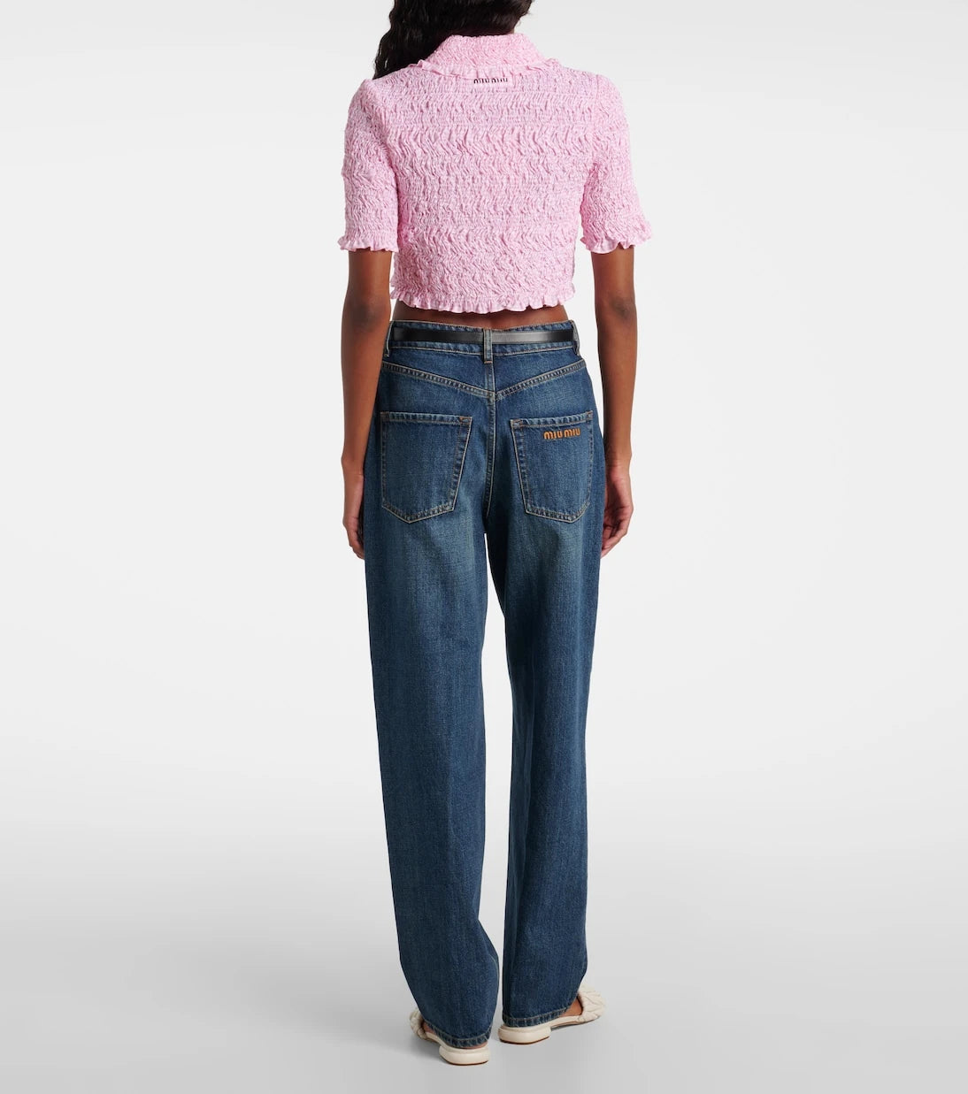 Miu Miu - Gingham cropped blouse