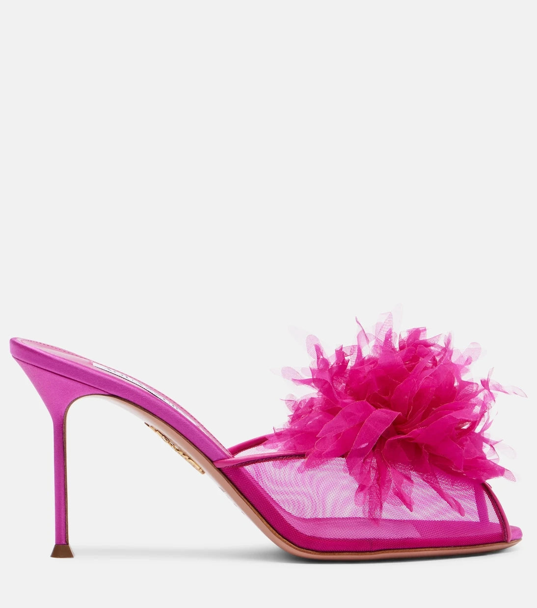 Aquazzura - Poème floral-appliqué mesh mules