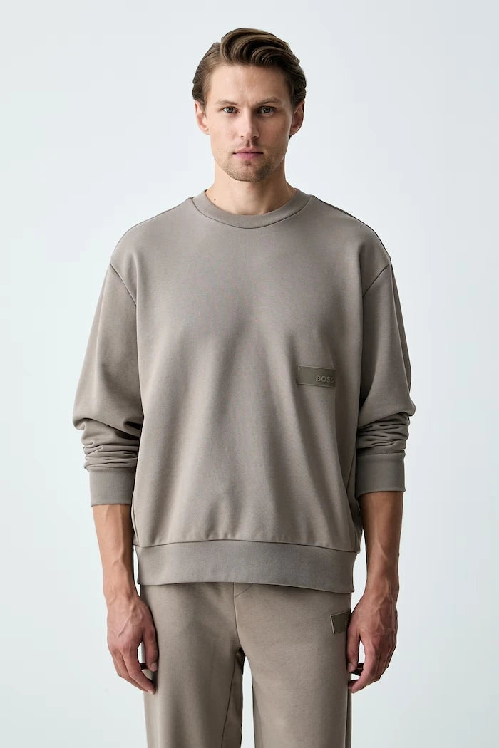 BOSS Green Erkek Pamuklu Sweatshirt SW_Crewneck