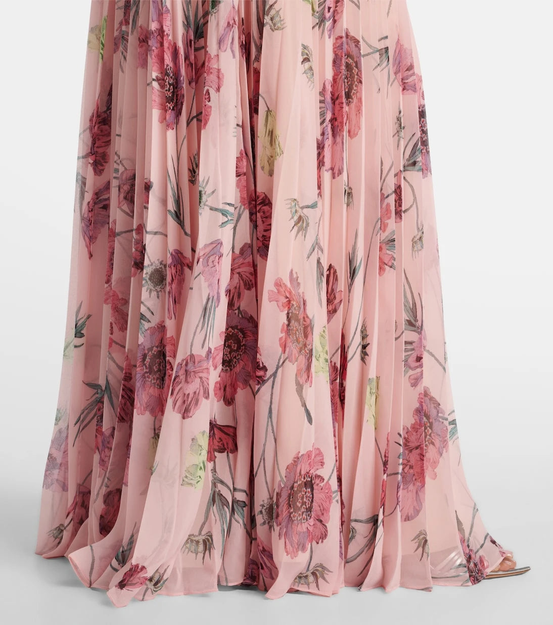 Erdem - Floral pleated voile gown
