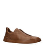 Deerskin Triple Stitch Sneakers TAN