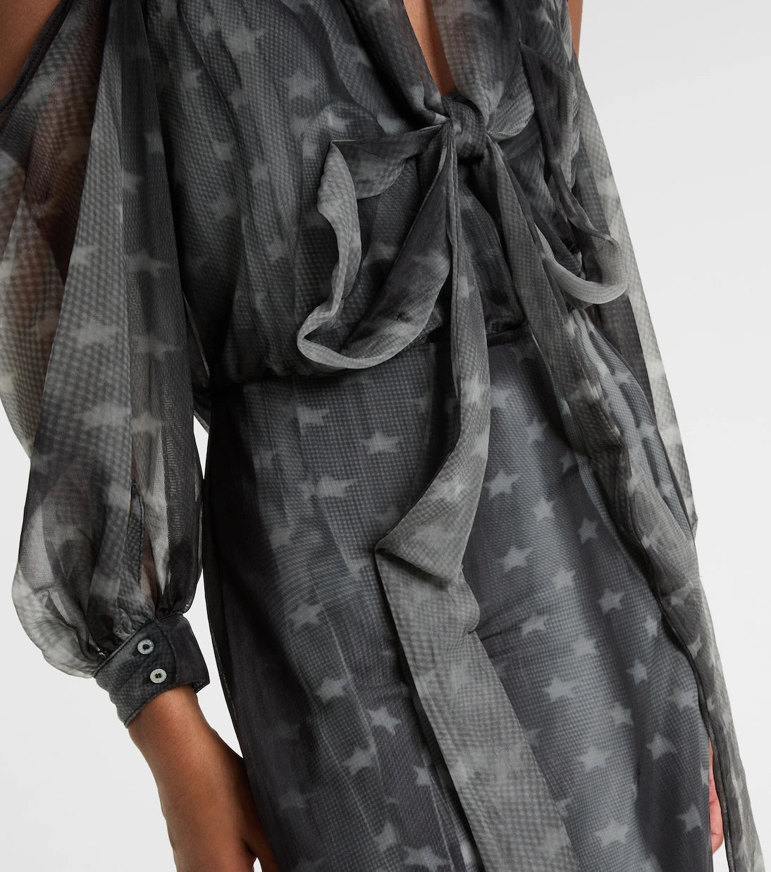 Acne Studios - Draped printed sheer jersey midi dress