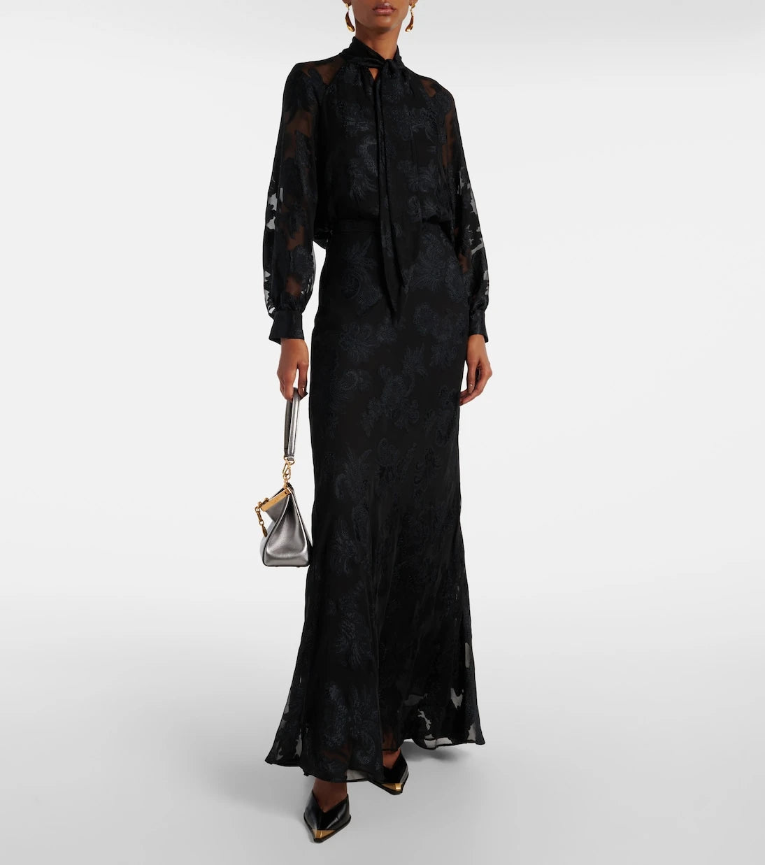 Etro - Paisley satin maxi skirt