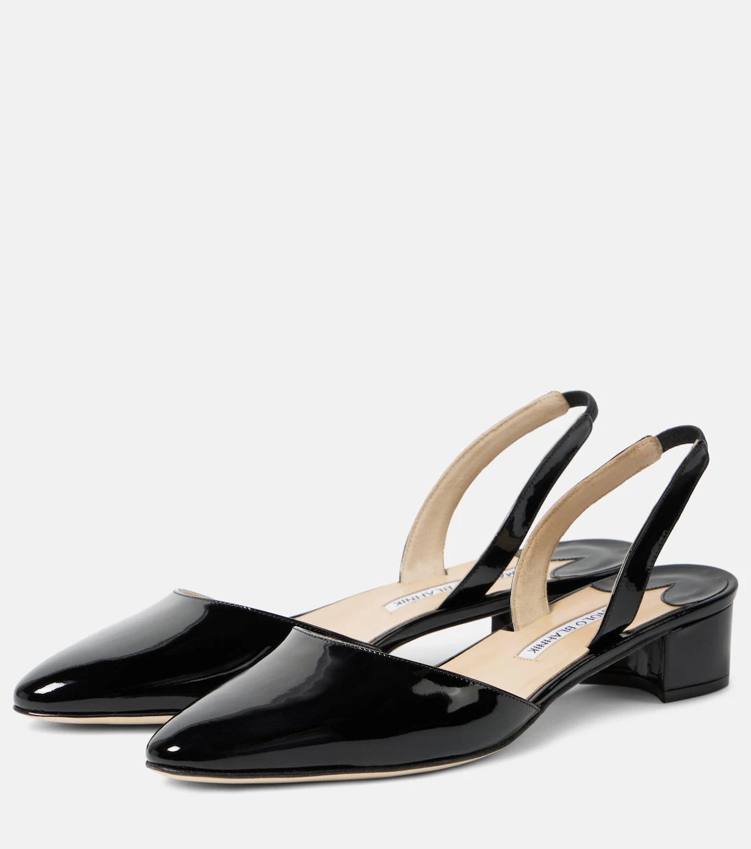 Manolo Blahnik - Aspro 30 patent leather slingback pumps