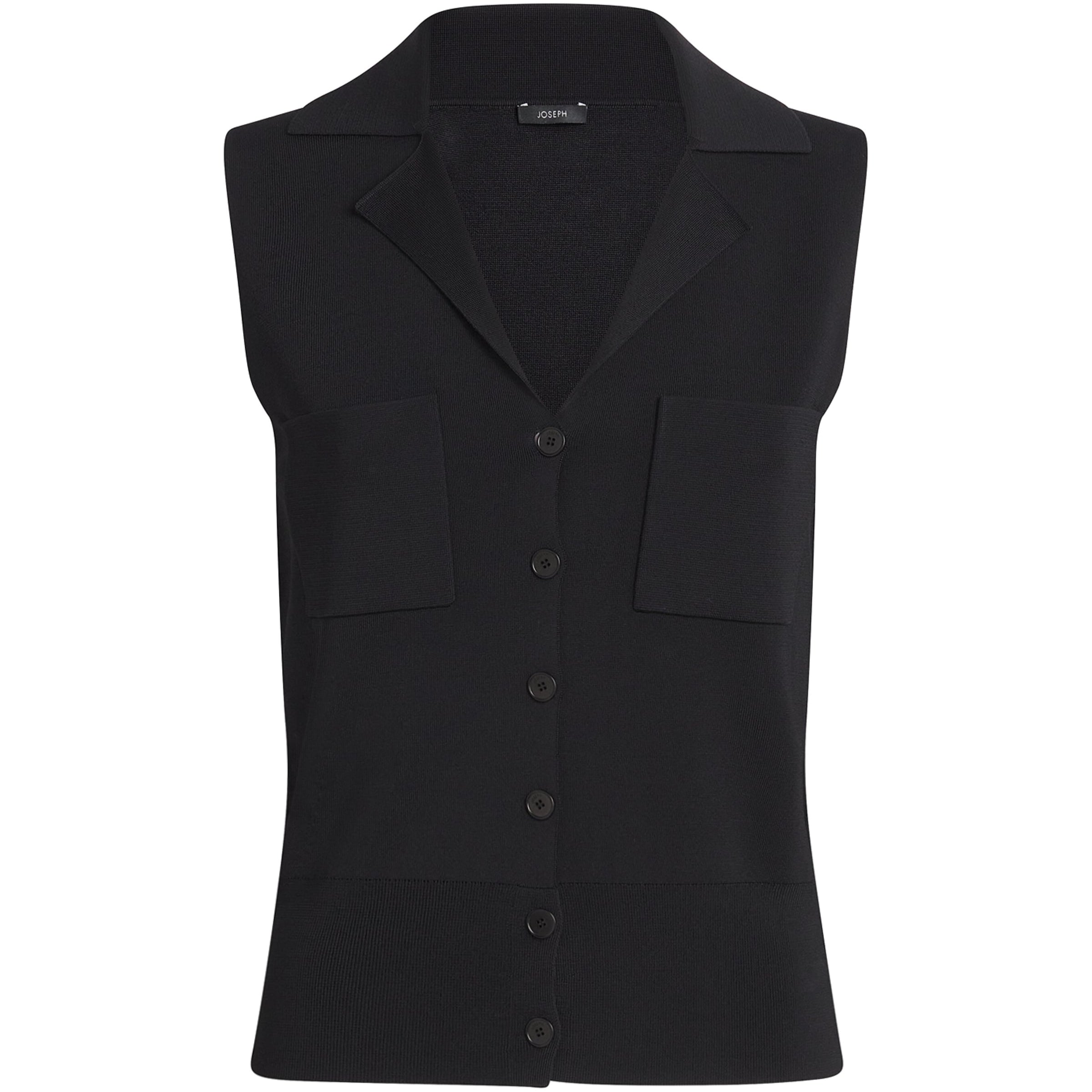 Joseph Milano Knit Stretch Waistcoat Black