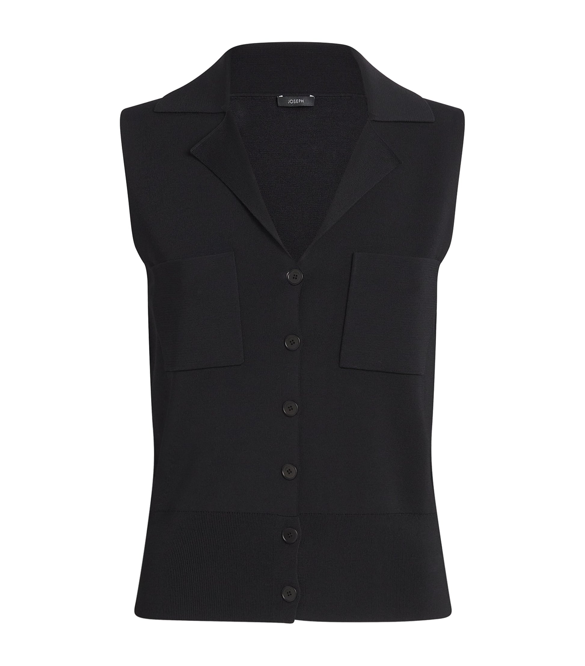 Joseph Milano Knit Stretch Waistcoat Black