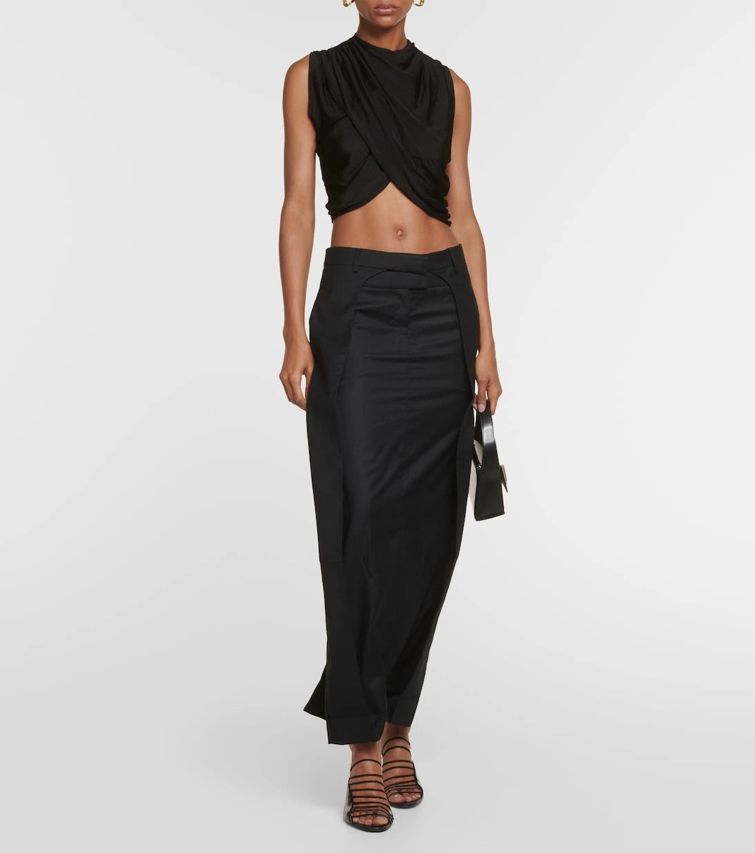 Aya Muse - Fera pleated wool maxi skirt