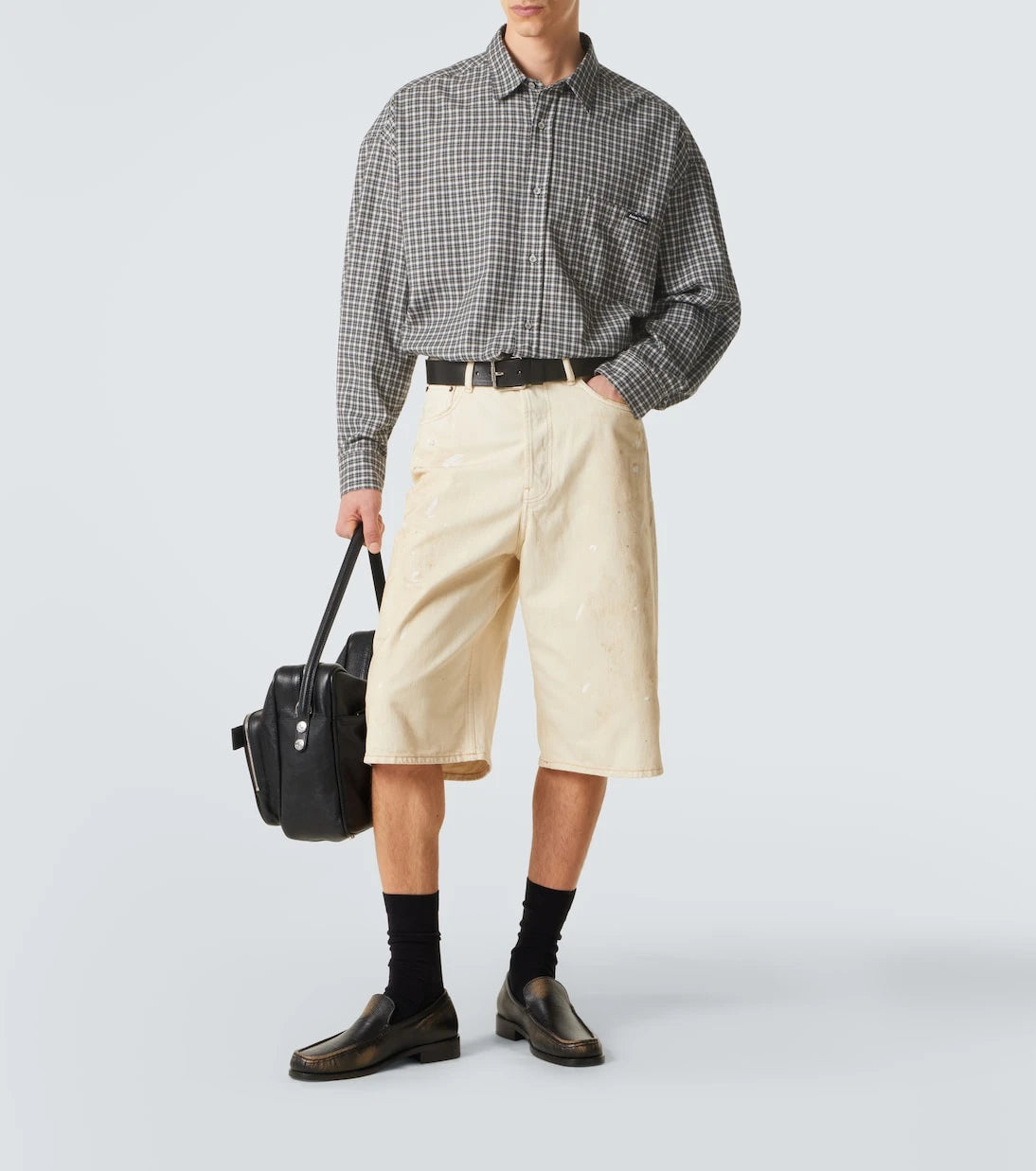 Acne Studios - شورت برمودا دينم باهت