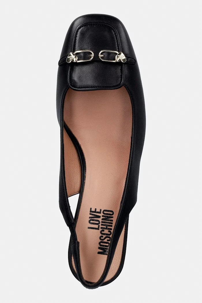 Kalın topuklu deri ayakkabılar Love Moschino