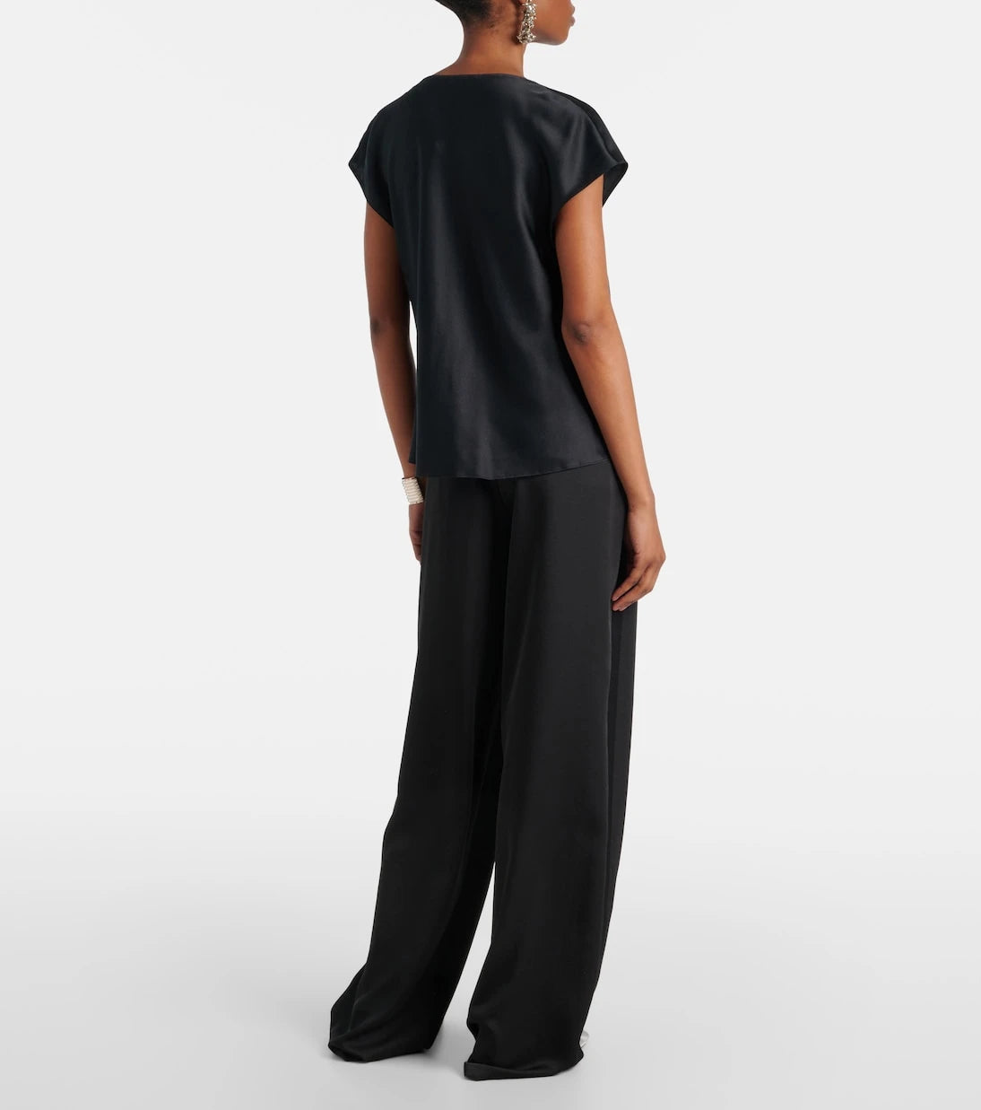 Vince - Draped silk satin top