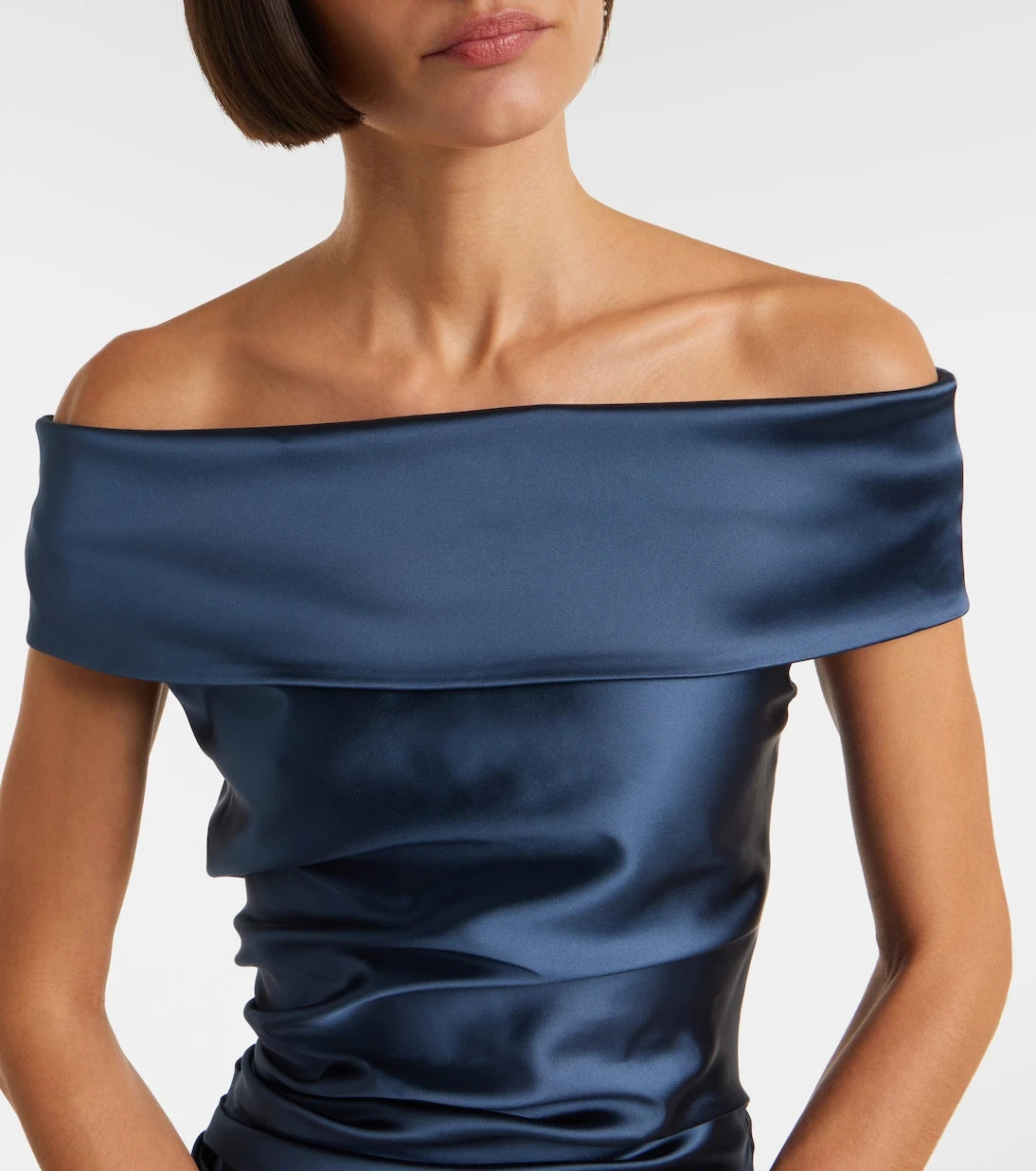 Max Mara - Opaco gathered satin gown