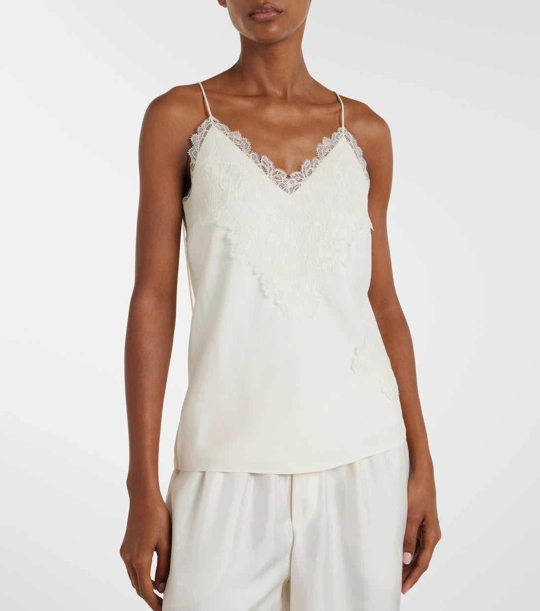 Róhe - Lace-trimmed satin camisole