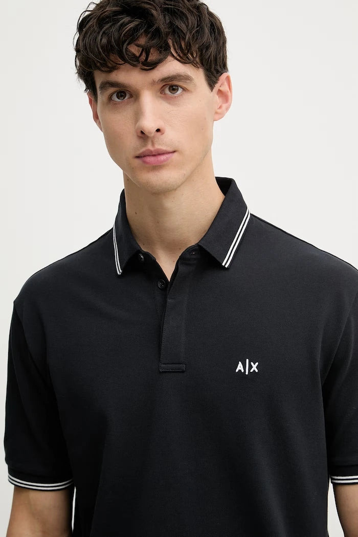 Armani Exchange yakalı erkek pamuklu elastan tişört
