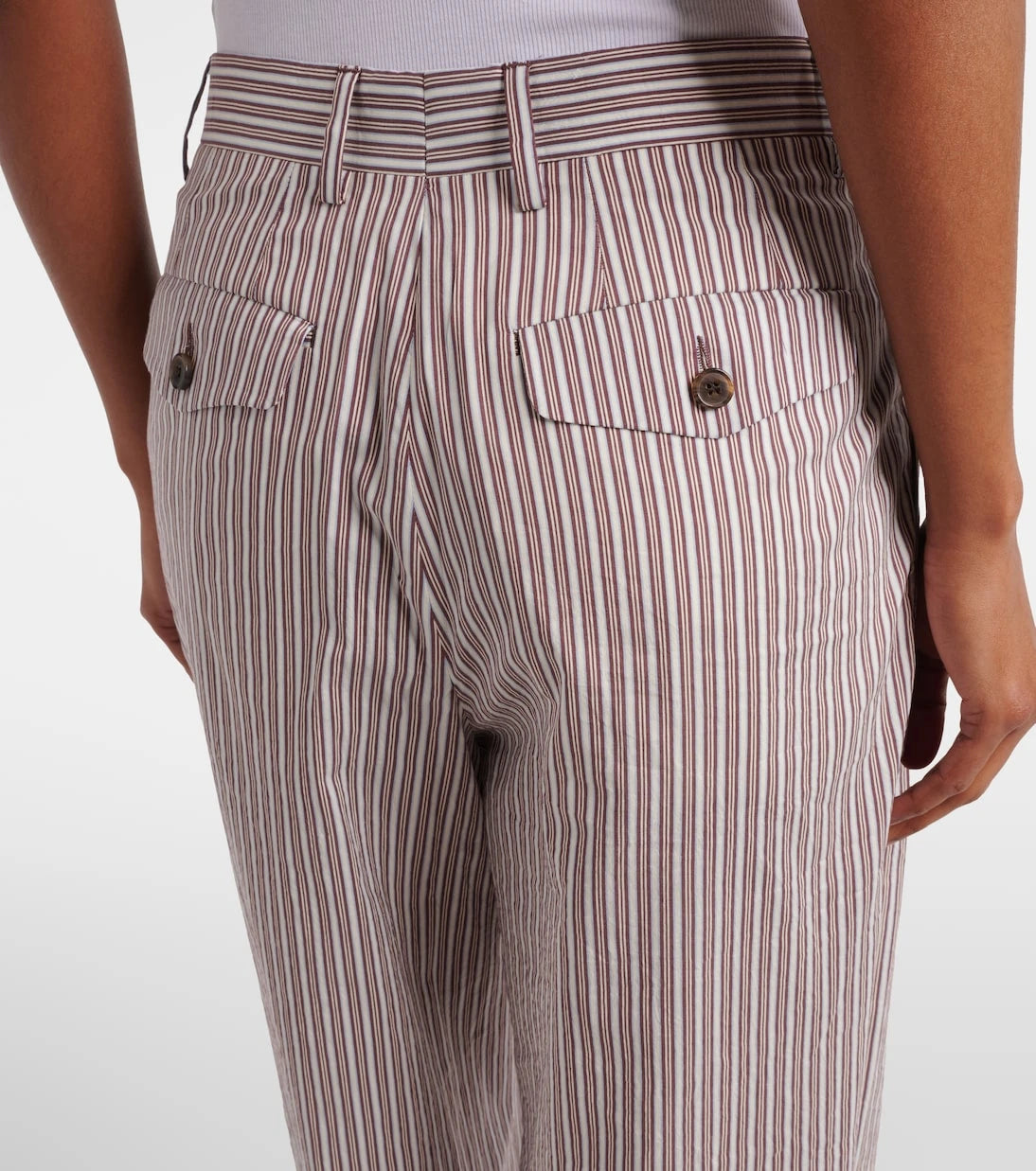 Dries Van Noten - Striped cotton and silk pants
