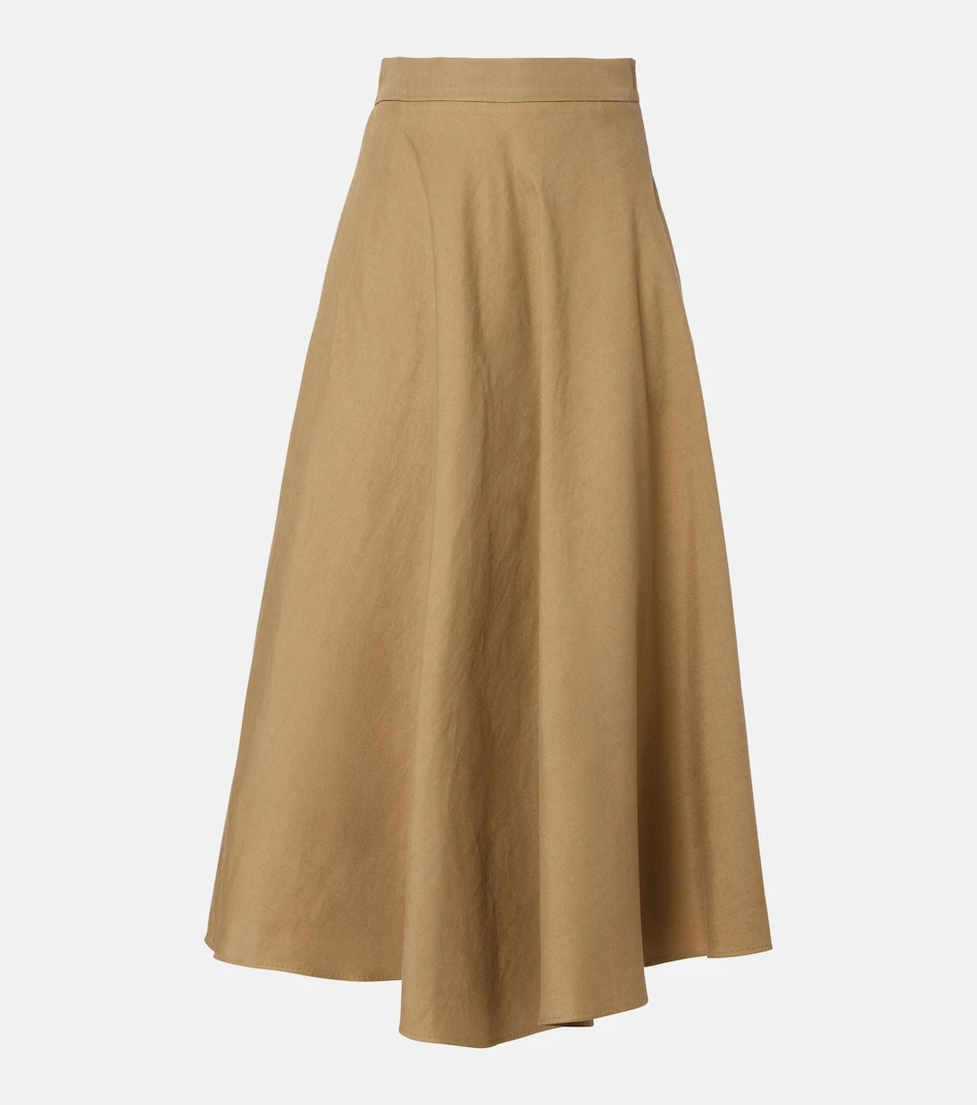 Max Mara - Linen and silk twill midi skirt