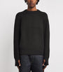 Black Wool Ribbed Sweater