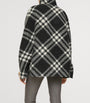 Burberry Black Wool Check Poncho