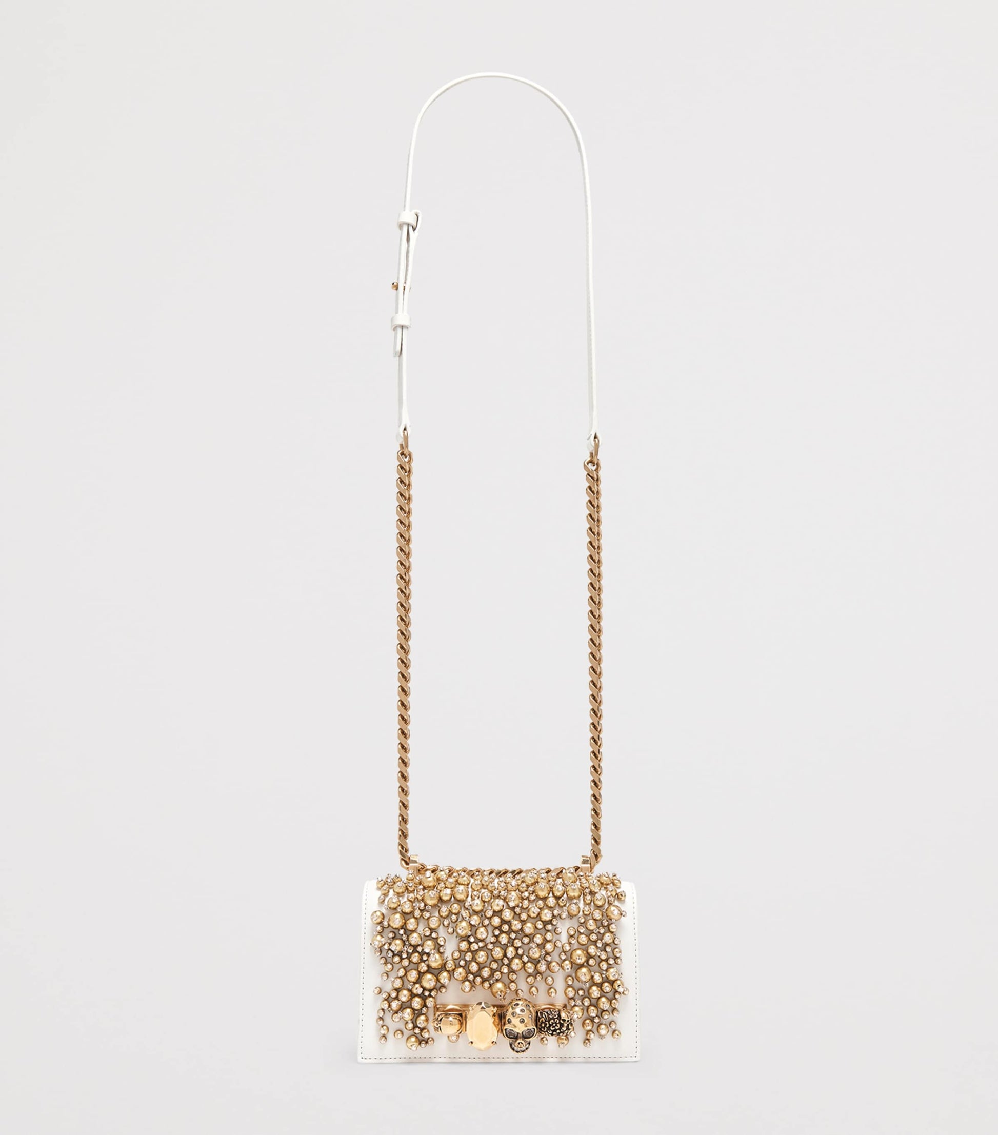 Leather Embellished Jewelled Satchel