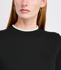 Max Mara Black Virgin Wool Contrast-Trim Sweater