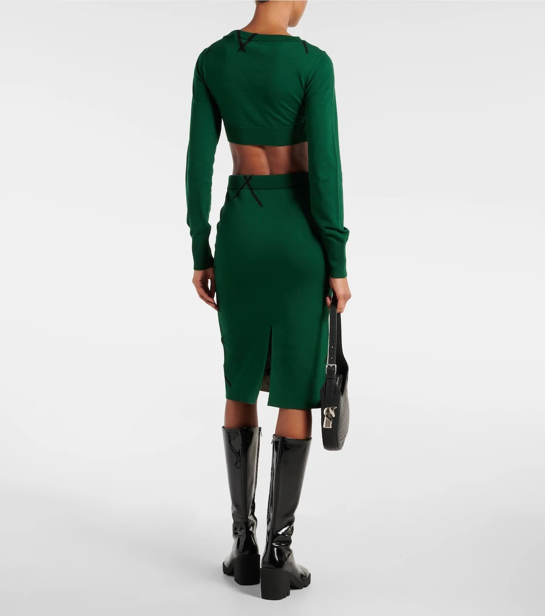 Burberry - Checked cotton midi skirt