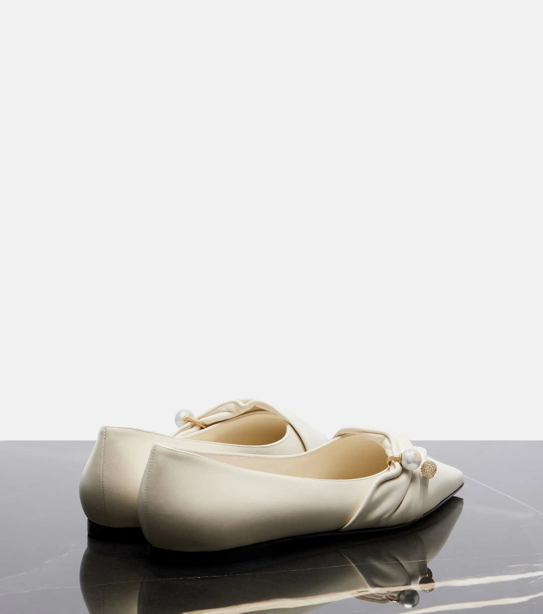 Jimmy Choo - Rafi embellished leather ballet flats