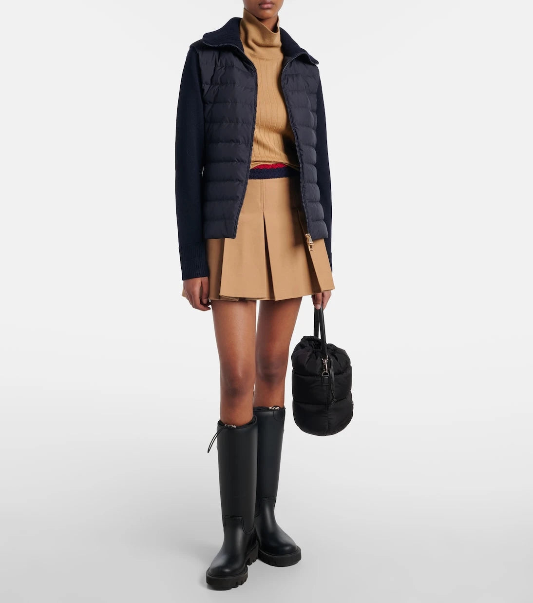Moncler - Paneled quilted down jacket